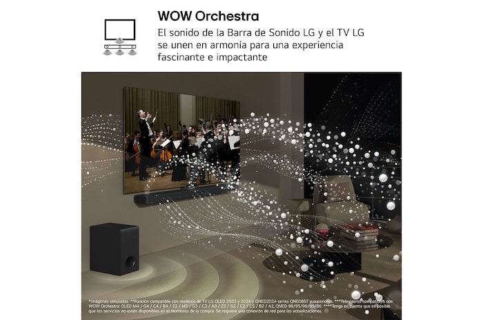 LG Barra de Sonido - LG S70TR, Bluetooth, 500W, 5.1.1 Canales con Subwoofer, altavoces traseros para cine en casa, Dolby Atmos, DTS:X, Negro, S70TR