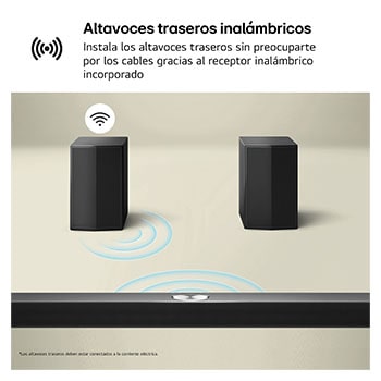 LG Barra de Sonido - LG S70TR, Bluetooth, 500W, 5.1.1 Canales con Subwoofer, altavoces traseros para cine en casa, Dolby Atmos, DTS:X, Negro, S70TR.DESB