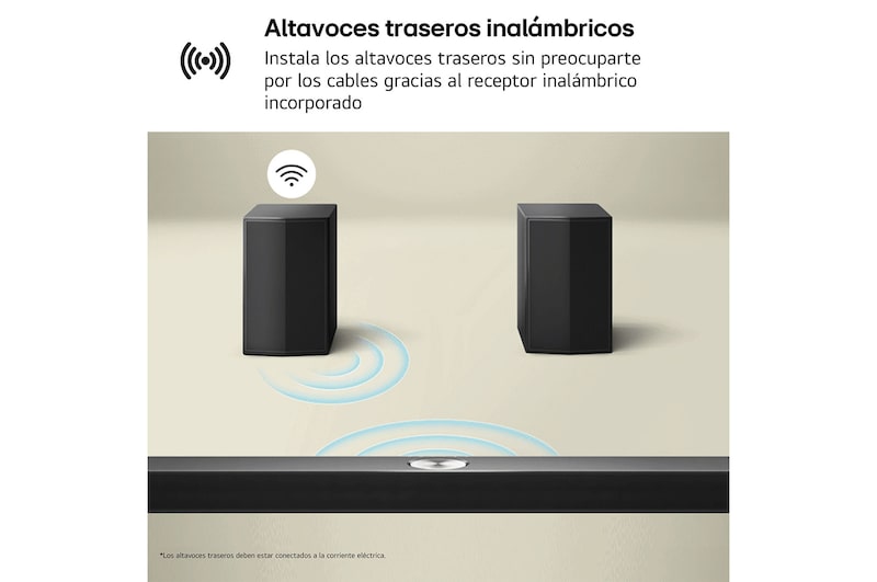 LG Barra de Sonido - LG S70TR, Bluetooth, 500W, 5.1.1 Canales con Subwoofer, altavoces traseros para cine en casa, Dolby Atmos, DTS:X, Negro, S70TR.DESB