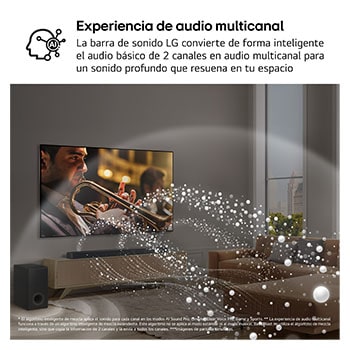 LG Barra de Sonido - LG S70TR, Bluetooth, 500W, 5.1.1 Canales con Subwoofer, altavoces traseros para cine en casa, Dolby Atmos, DTS:X, Negro, S70TR.DESB