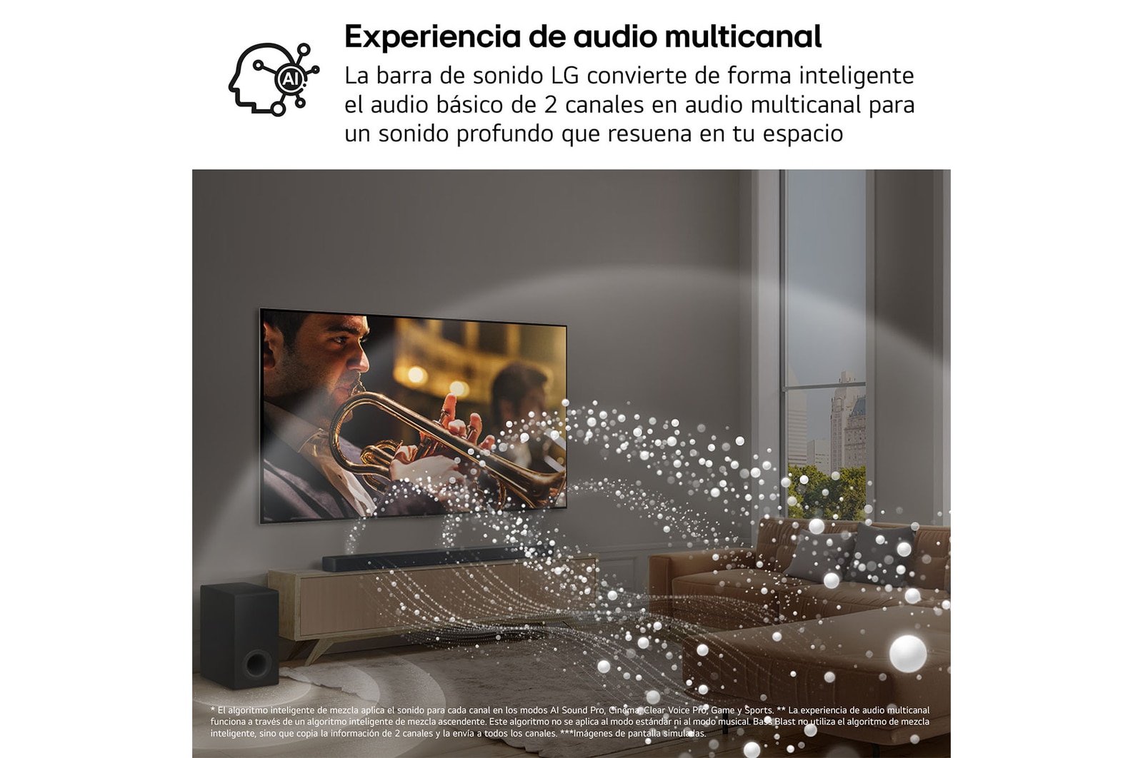 LG Barra de Sonido - LG S70TR, Bluetooth, 500W, 5.1.1 Canales con Subwoofer, altavoces traseros para cine en casa, Dolby Atmos, DTS:X, Negro, S70TR.DESB