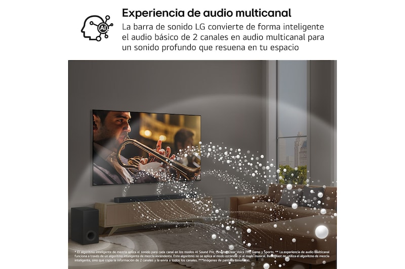 LG Barra de Sonido - LG S70TR, Bluetooth, 500W, 5.1.1 Canales con Subwoofer, altavoces traseros para cine en casa, Dolby Atmos, DTS:X, Negro, S70TR.DESB