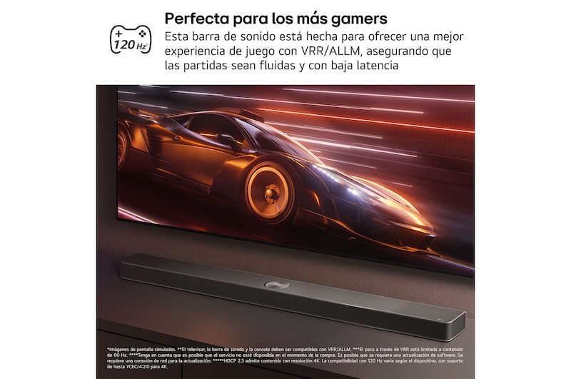 LG Barra de Sonido - LG S70TR, Bluetooth, 500W, 5.1.1 Canales con Subwoofer, altavoces traseros para cine en casa, Dolby Atmos, DTS:X, Negro, S70TR.DESB