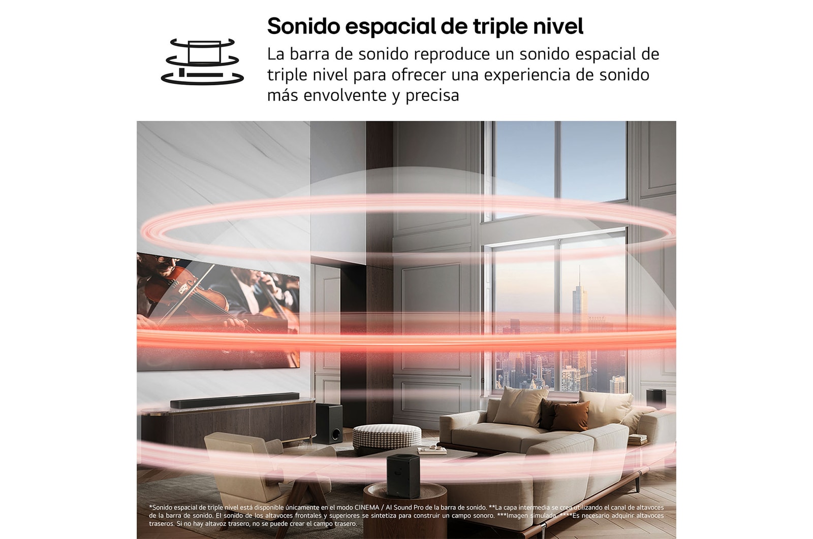 LG Barra de sonido para TV - LG S70TY, Bluetooth, 400W, 3.1.1 Canales con subwoofer, Dolby Atmos, DTS:X, Negro, S70TY.DESB