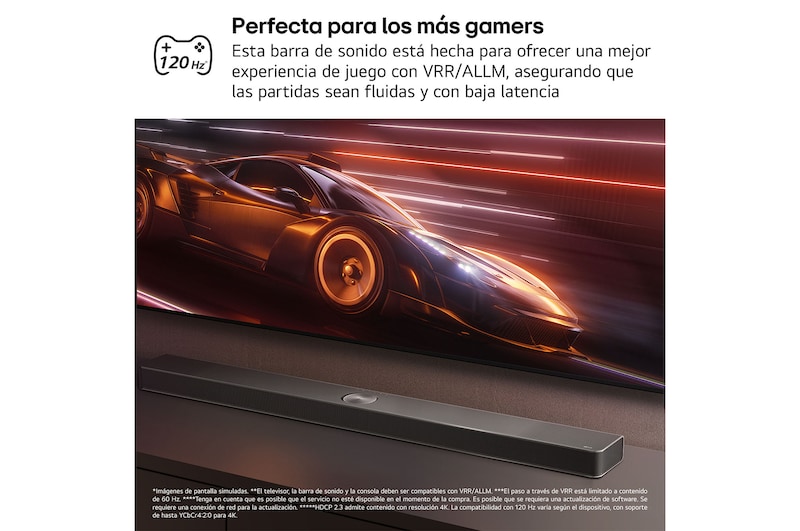 LG Barra de sonido para TV - LG S70TY, Bluetooth, 400W, 3.1.1 Canales con subwoofer, Dolby Atmos, DTS:X, Negro, S70TY.DESB