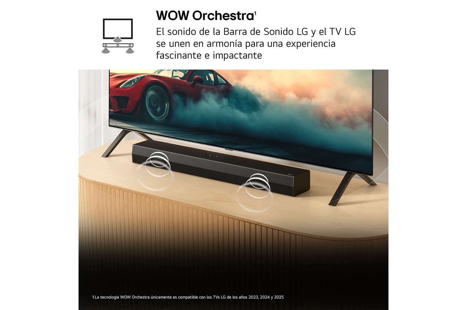 Before and after comparison of how LG 4K Super Upscaling improves image quality. Two panels showing the same image of a colorful bird sitting on a branch in a forest, panel on the right is faded out. The title talks about how 4K Super Upscaling enhances resolution, brightness and clarity.