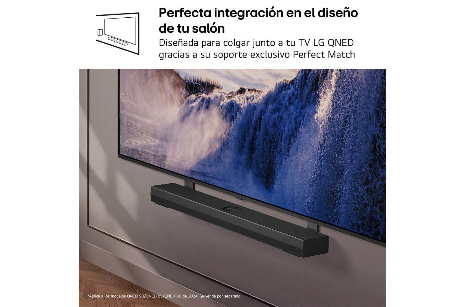 Left-facing side view of LG QNED80 TV