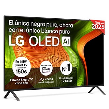 Vista frontal del televisor LG OLED evo AI C5 4K Smart TV. En la pantalla aparecen el distintivo “12 Years of world number 1 OLED” y el logotipo LG OLED evo AI 2025.