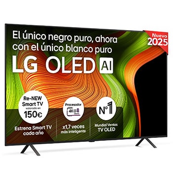 Vista frontal del televisor LG OLED evo AI C5 4K Smart TV. En la pantalla aparecen el distintivo “12 Years of world number 1 OLED” y el logotipo LG OLED evo AI 2025.