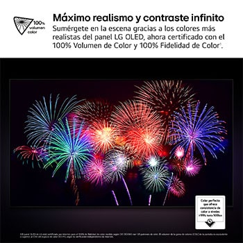 Vista frontal y lateral del televisor LG OLED evo AI C5E 4K Smart TV en las que se muestran sus dimensiones (largo, ancho, alto y profundo).