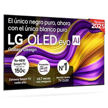 Vista frontal del Smart TV LG OLED evo AI G5 65 pulgadas 4K 2025