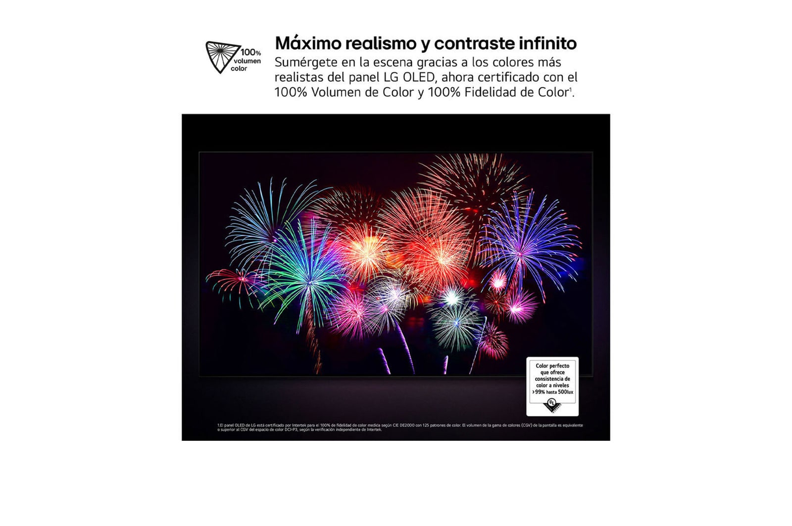 Vista frontal y lateral del televisor LG OLED evo AI G5 4K Smart TV en las que se muestran sus dimensiones (largo, ancho, alto y profundo).