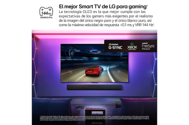 Un televisor LG TV con un primer plano del mando a distancia AI Magic Remote de LG. El botón AI está resaltado y en un globo de texto se puede leer “sugiéreme una película que me guste”. En pantalla podemos ver el ícono del usuario E, demostrando así cómo AI Voice ID ha sido capaz de identificar qué usuario era y de darle recomendaciones personalizadas con tan solo oír su voz.