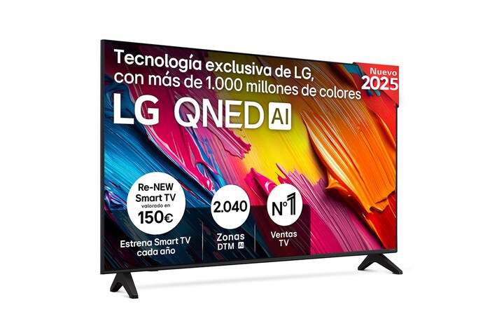 Vista frontal del Smart TV LG QNED AI QNED70 65 pulgadas 4K 2025 65QNED70A6A