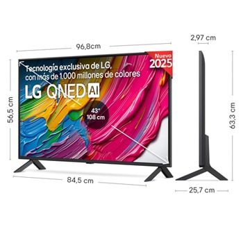 Vista trasera de un televisor LG QNED80