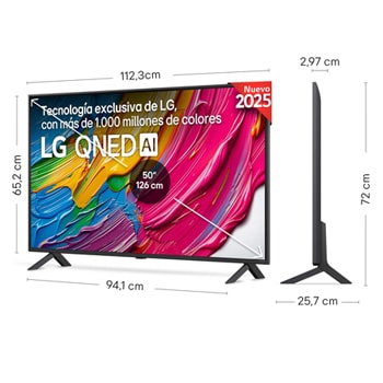 Vista trasera de un televisor LG QNED80