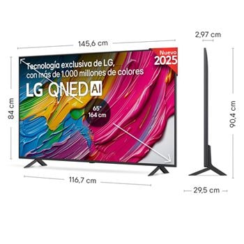 Vista trasera de un televisor LG QNED80