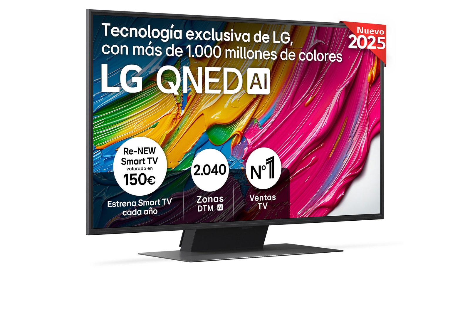 Vista frontal de Smart TV LG QNED AI QNED81 43 pulgadas 4K 2025 43QNED81A6A
