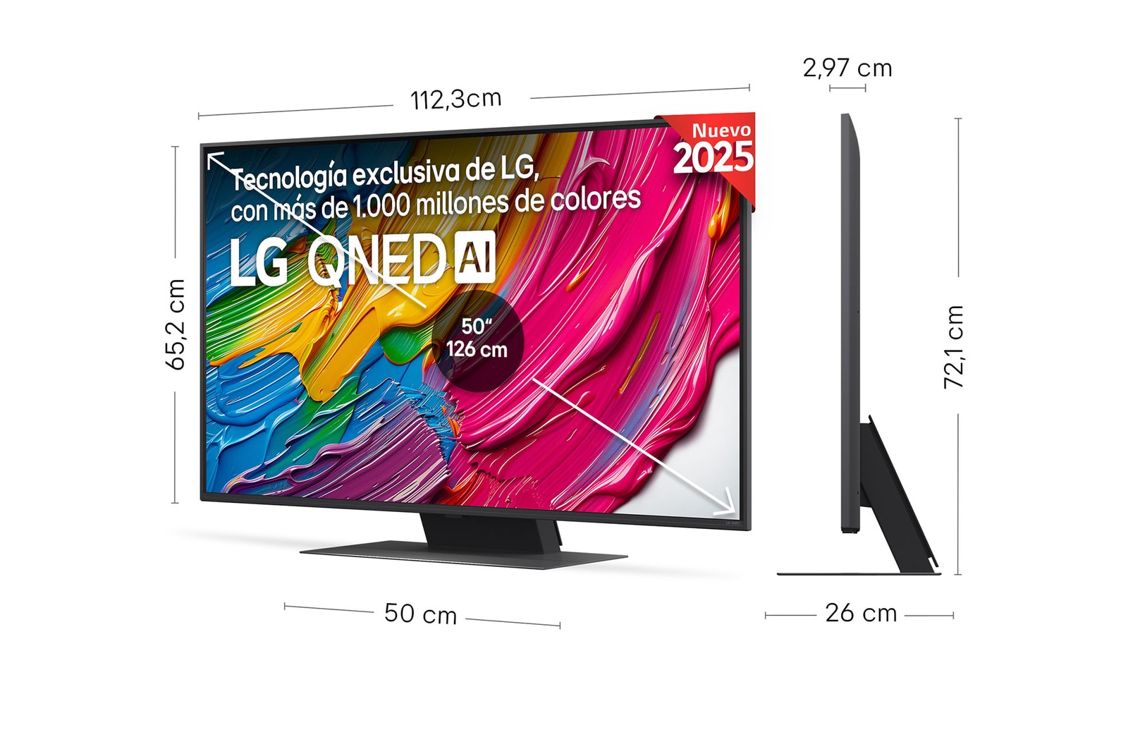 Vista trasera de un televisor LG QNED81