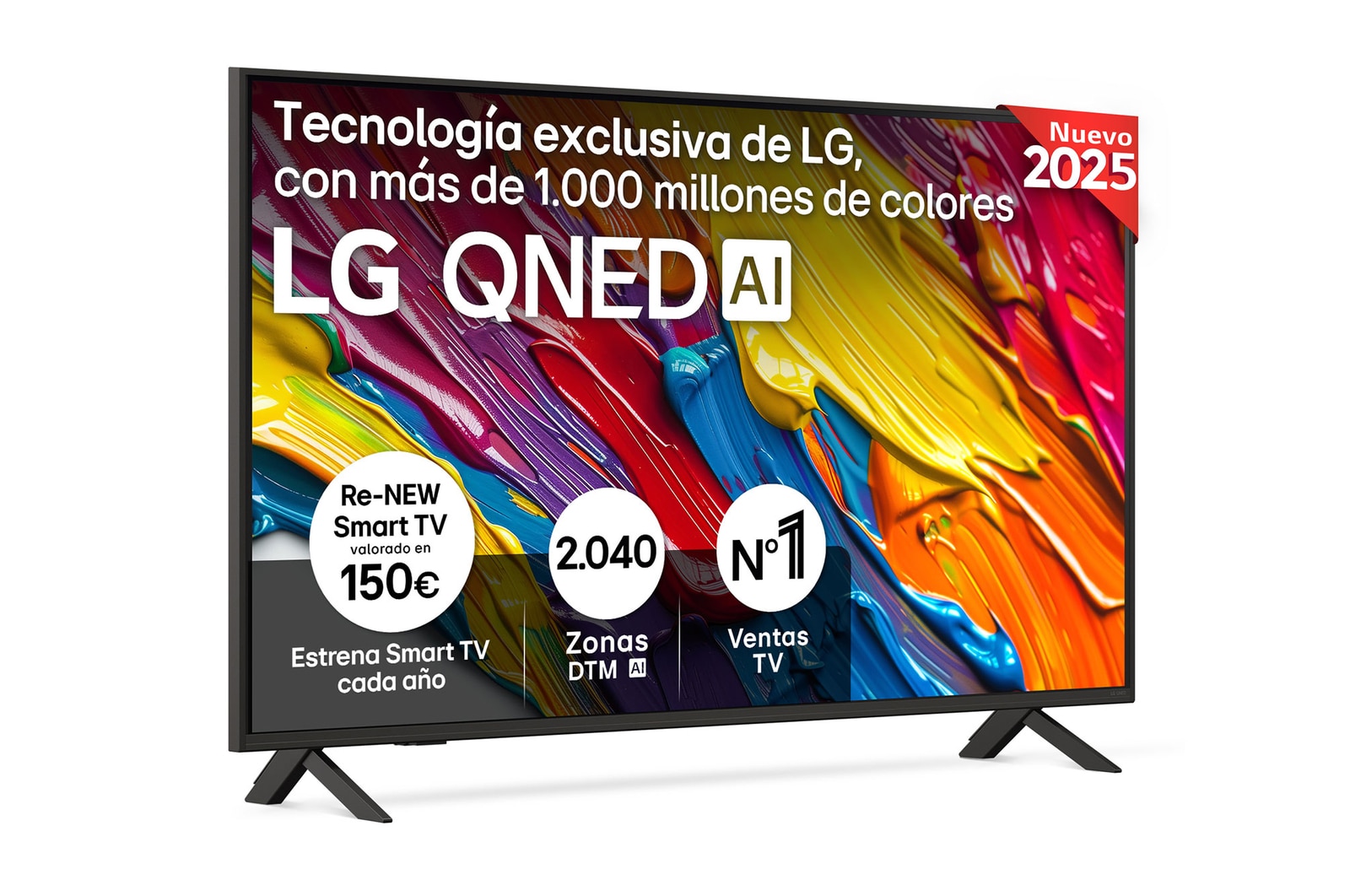 Vista frontal de Smart TV LG QNED AI QNED84 50 pulgadas 4K 2025 50QNED84A6C