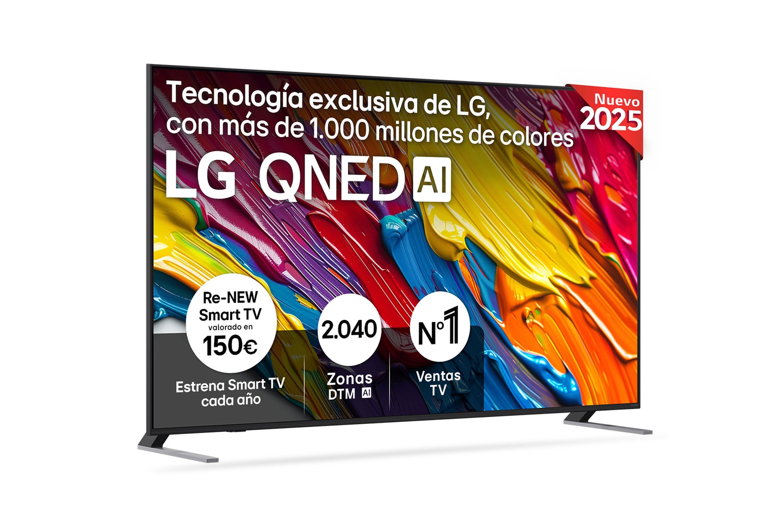 Vista frontal del Smart TV LG QNED AI QNED84 75 pulgadas 4K 2025 75QNED84A6C