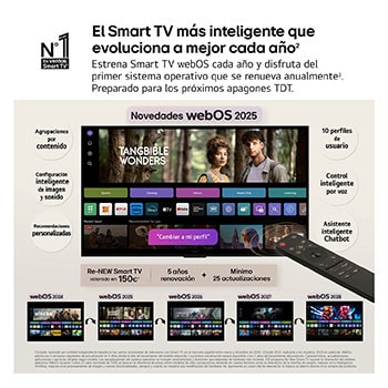 Loro sobre la rama de un árbol en color vívido. El título hace referencia a cómo AI Picture Pro de LG ha aplicado unas mejoras visuales impresionantes en la resolución, el brillo, la profundidad y la claridad de las escenas.