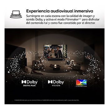 AI Magic Remote de LG en primer plano. El icono del botón AI está resaltado. En el fondo aparece la interfaz de usuario de webOS de LG. El cursor del ratón implica que se está usando el mando a distancia. El texto explica cómo las funciones del mando a distancia y los controles hacen que la navegación en webOS sea más sencilla.