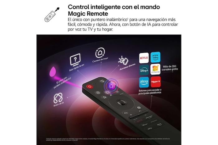 Una niña y un perro están sentados frente a un televisor LG QNED TV montado en una pared con una barra de sonido LG Soundbar. En pantalla muestra a tres elefantes caminando hacia adelante. El título hace referencia a cómo cada acción es más emocionante en una pantalla gigante.