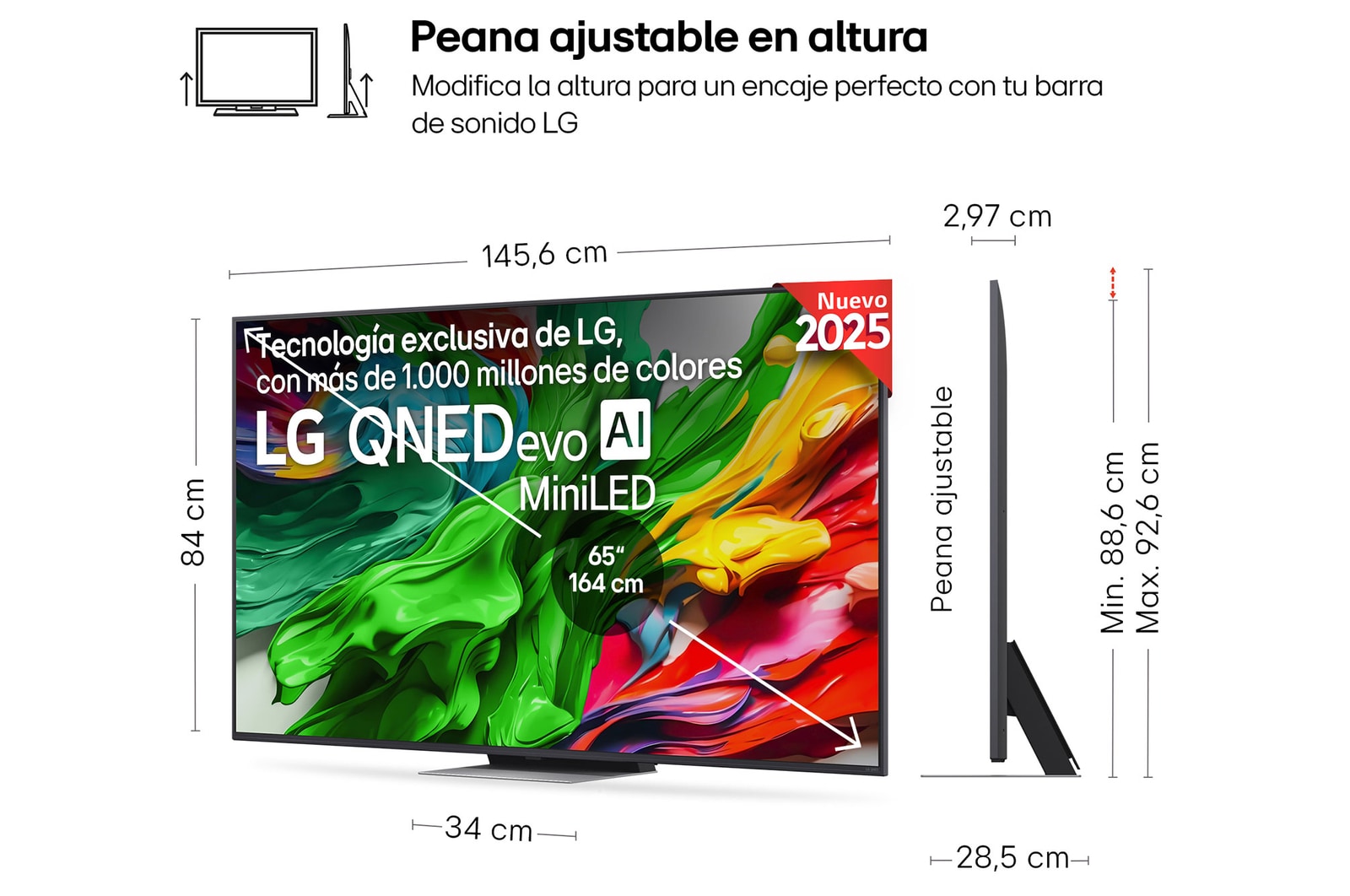 Vista en ligero ángulo del televisor LG OLED evo AI C5E 4K Smart TV.
