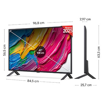 Rear view of LG QNED80 TV