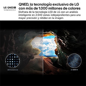 Front view and side view of LG QNED AI QNED80 4K Smart TV showing its length, width, height, and depth dimensions.
