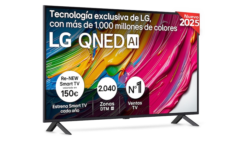Vista frontal de Smart TV LG QNED AI QNED8E 50 pulgadas 4K 2025 50QNED8EA6B.OBS