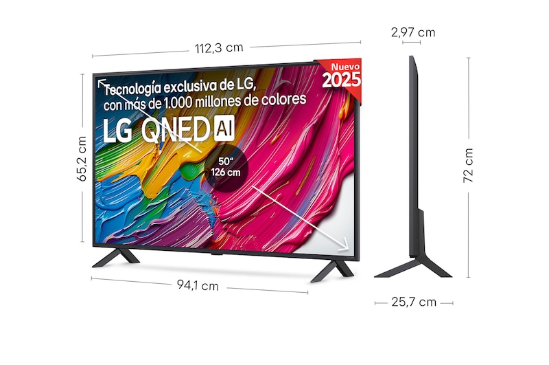 Rear view of LG QNED80 TV