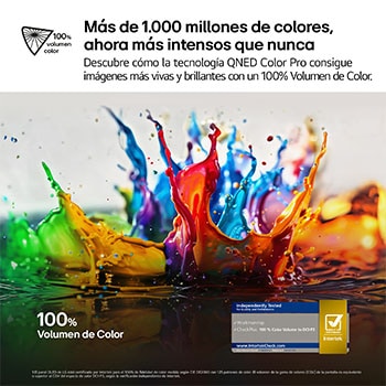 Splashes of paint burst from the floor up in diverse colors. Intertrek certification for 100% Color Volume to DCI-P3. The title talks about LG’s new and unique wide color gamut technology that allows you to see vivid color on your screen.