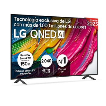 Vista frontal del Smart TV LG QNED AI QNED8E 75 pulgadas 4K 2025