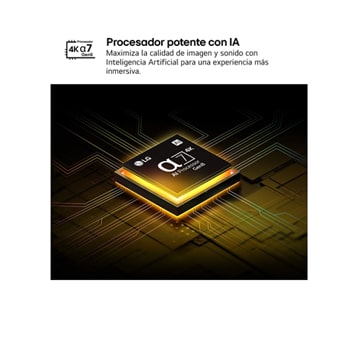 The alpha 7 AI Processor Gen8 lights up yellow and colorful bolts of light shoot out from it. The title talks about how the processor delivers 4K quality, stunning color and brightness.