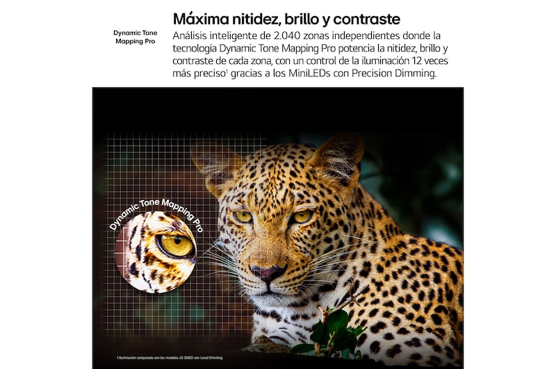 A family sits on a couch facing a LG QNED TV sitting above a TV stand with a little girl pointing to a screen depicting two dolphins. The title talks about how you can enjoy high resolution on a massive screen.