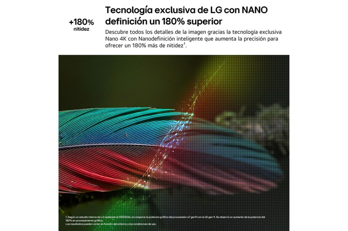 LG NANO 4K UHD AI NU80 highlights HDR10 Pro in a split scenic image comparing SDR and HDR10 Pro, revealing brighter highlights, deeper shadows, and enhanced contrast in a sunset lake scene for richer detail and clarity.