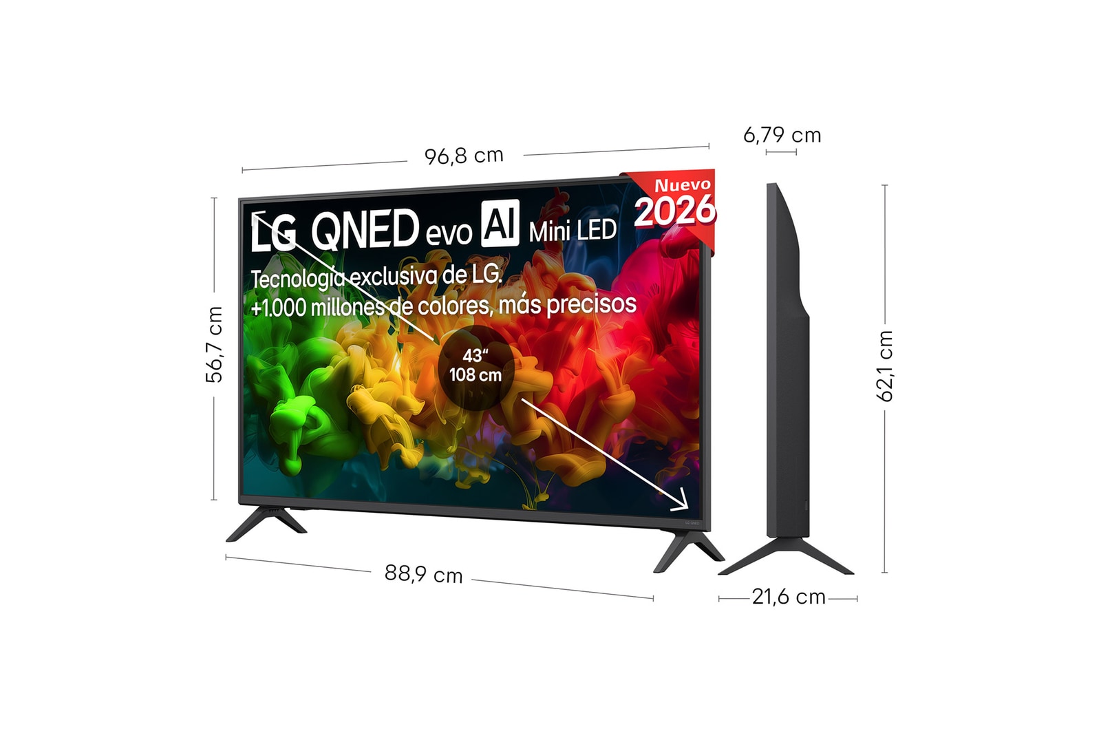 Smart TV LG QNED evo MiniLED AI QNED81 43 pulgadas 4K 2026