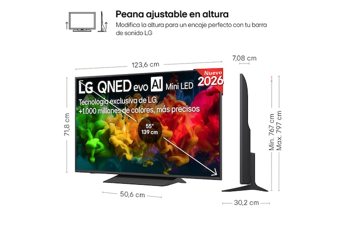 Smart TV LG QNED evo MiniLED AI QNED81 55 pulgadas 4K 2026