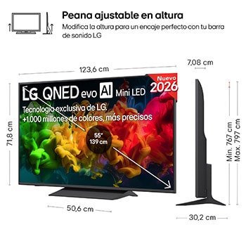 Smart TV LG QNED evo MiniLED AI QNED81 55 pulgadas 4K 2026