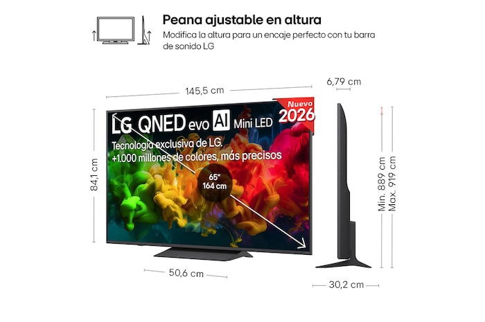 Smart TV LG QNED evo MiniLED AI QNED81 65 pulgadas 4K 2026
