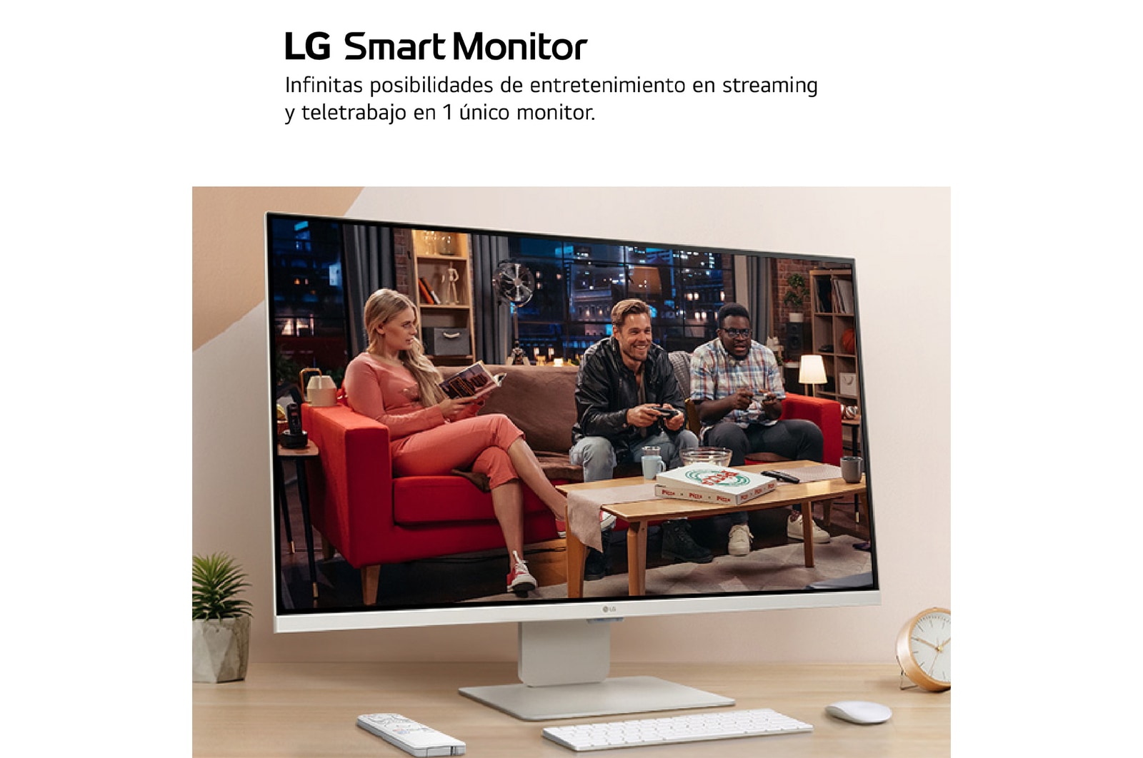 LG Smart Monitor de 32 pulgadas 4k UHD IPS Todo en Uno para para Transmisión con webOS y USB Tipo-C Blanco, 32SR85U-W