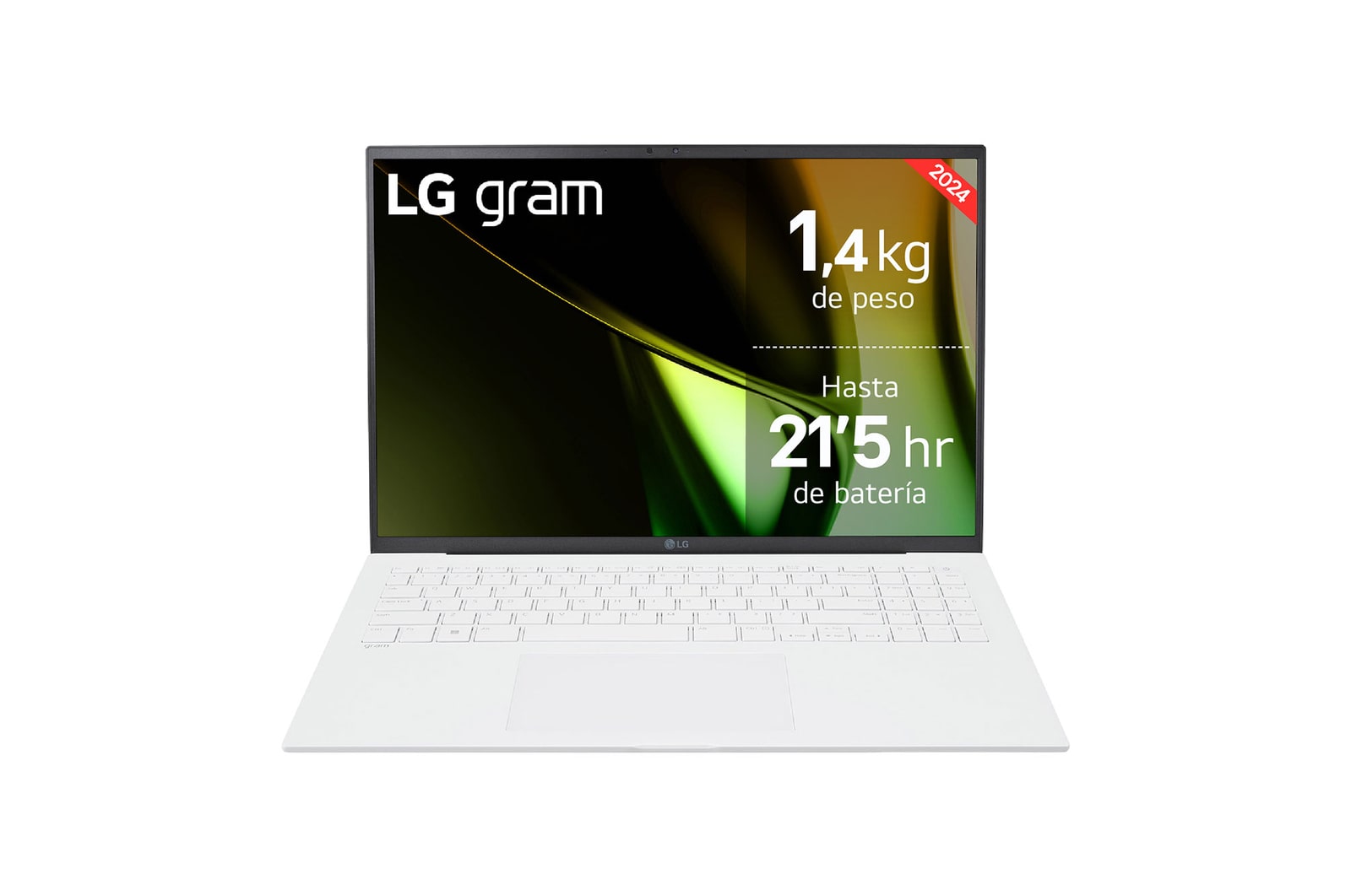 LG gram 17Z90S - Portátil ultraligero de 43.1 cm (17") 2560x1600, Panel IPS Antirreflejo, Intel® Core™ Ultra 7, 16 GB RAM, 1TB SSD, 1,350 g, batería hasta 21.5 horas, Windows 11 Home , Blanco Nieve, Teclado en Español