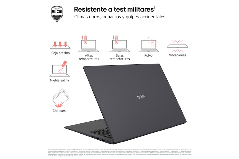 LG gram 17Z90S - Portátil ultraligero de 43.1 cm (17") 2560x1600, Panel IPS Antirreflejo, Intel® Core™ Ultra 7, 16 GB RAM, 1TB SSD, 1,350 g, batería hasta 21.5 horas, Windows 11 Home , Blanco Nieve, Teclado en Español
