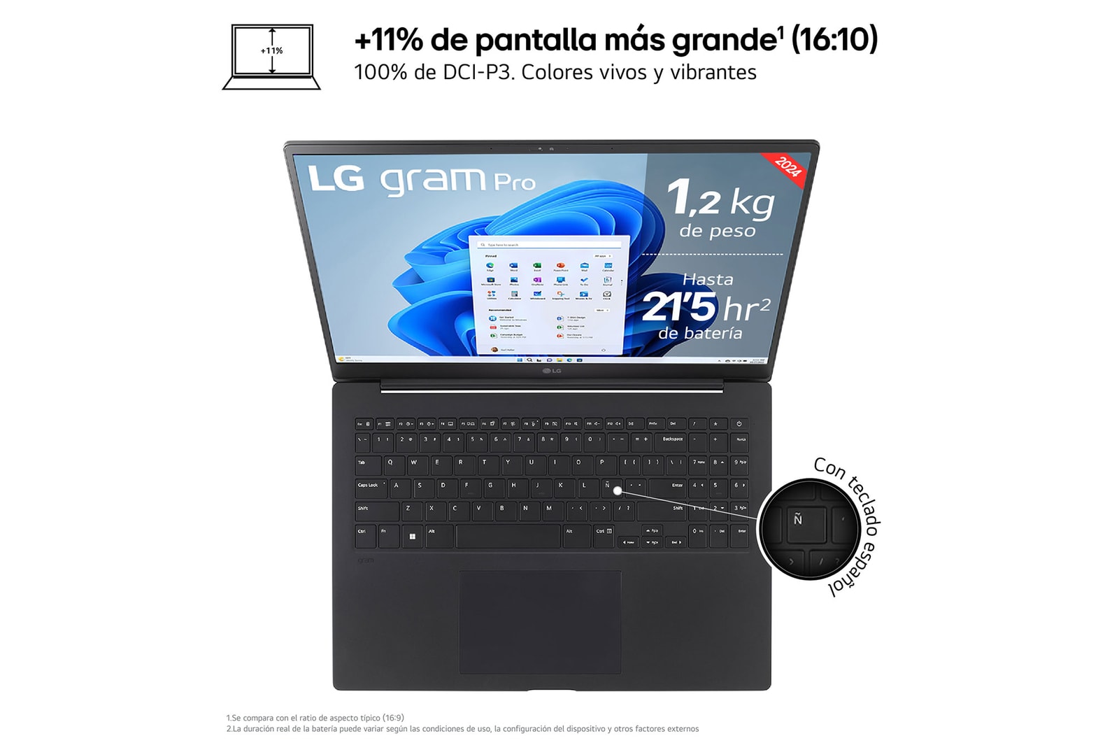 LG gram Pro 16Z90SP Windows 11 Home/ Intel®️ Core™️ Ultra 7/ 32GB/ 512GB SSD/ / 1,2Kg/ 24,5h