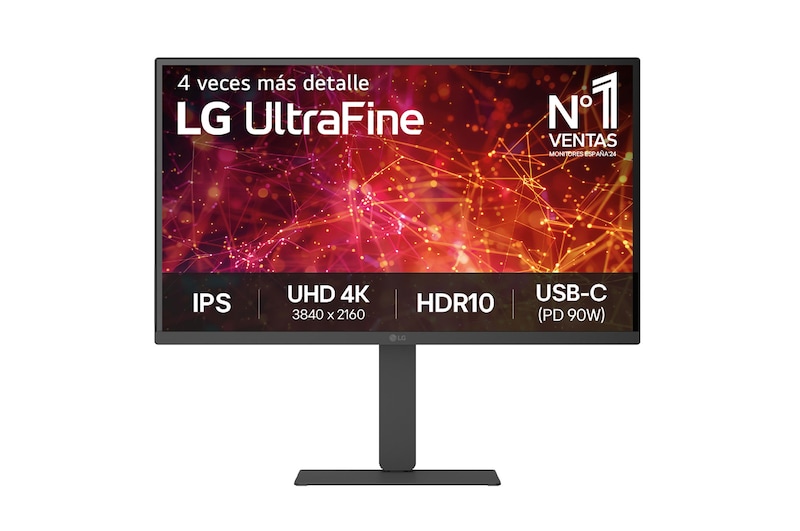 Vista frontal de Monitor LG UltraFine 27", Pantalla IPS, 4K UHD, Negro 27U730AX-B.OBSPTO