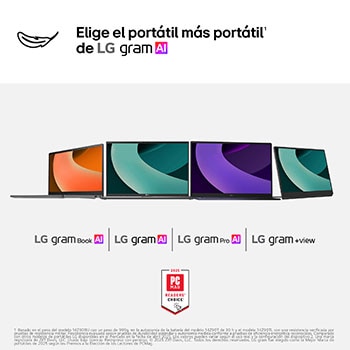 LG Portátil 17" LG gram 17Z90T, Windows 11 Home, Intel® Core™ Ultra7 , 16 GB RAM , 1TB SSD, Panel IPS (2560*1600), Ligero, 1.350 g , 20 h, AI,Gris carbón, 17Z90T-G.AA7LB
