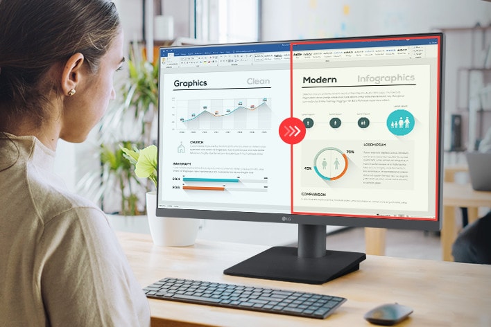 Imagen comparativa con el Modo Lectura aplicado en la parte derecha y sin el Modo Lectura aplicado en la parte izquierda.