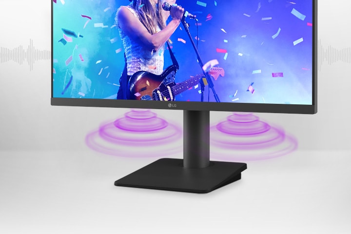 El monitor cuenta con altavoces integrados que te ayudarán a tener un escritorio más ordenado y una experiencia de sonido inmersiva.